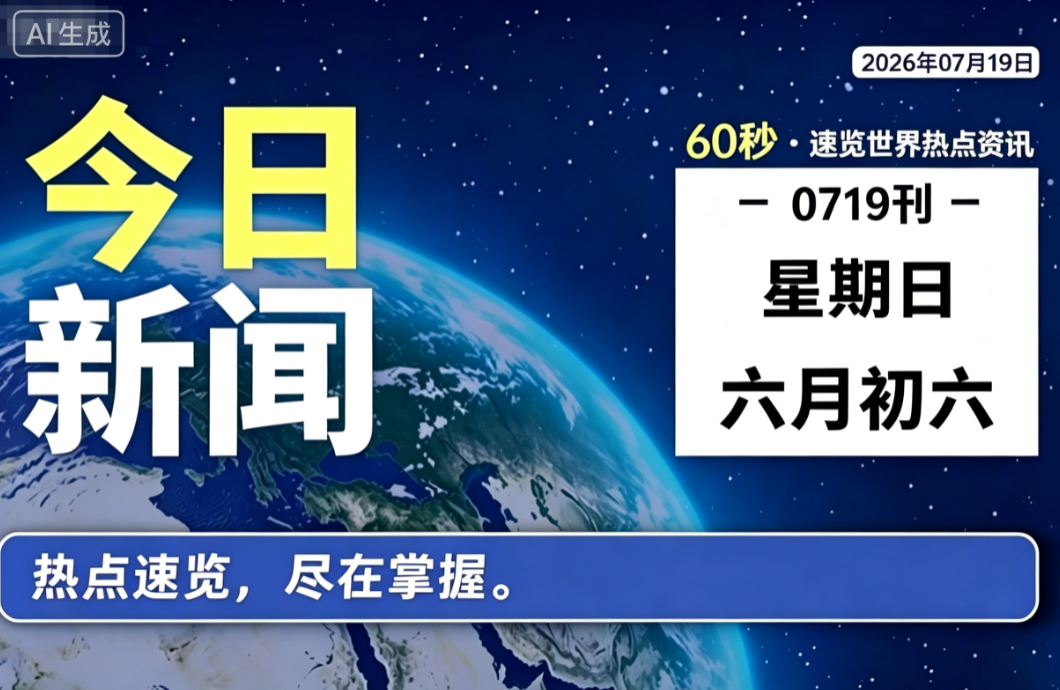 7月19日，星期日，每天60秒看懂全世界-零修论坛