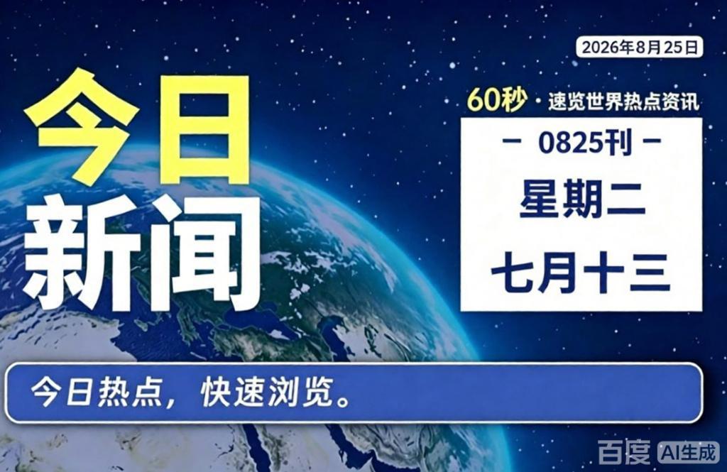 8 月 25 日，星期二，每天 60 秒看懂全世界-零修论坛