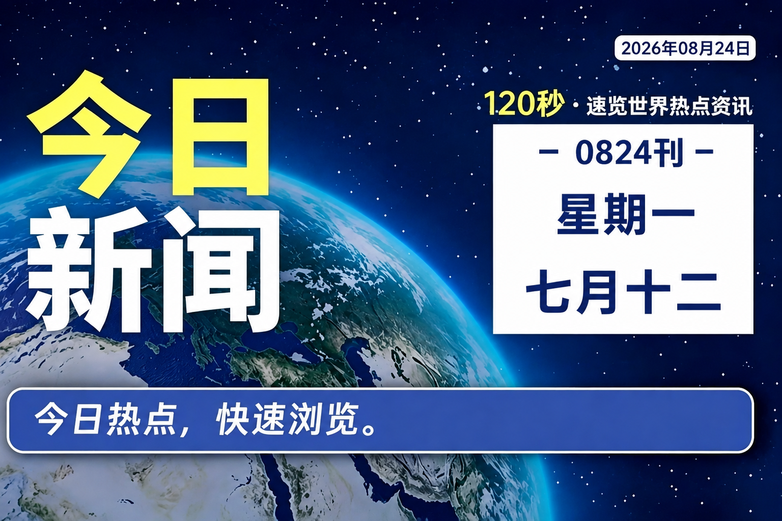 8月24日，星期一，120秒看懂全世界-零修论坛